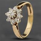 Pre-Owned 9ct Yellow Gold Brilliant Cut Diamond Cluster Ring 41381605