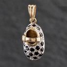 Pre-Owned 9ct Two Colour Gold Sapphire Babies Bootie Loose Pendant 4139710