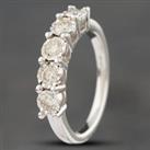 Pre-Owned 9ct White Gold Brilliant Cut Diamond Five Stone Ring 41481107