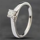 Pre-Owned 9ct White Gold Certificated 0.27ct Brilliant Cut Diamond Solitaire Ring 41481116