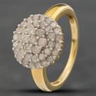 Pre-Owned 9ct Yellow Gold 1.00ct Brilliant Cut Diamond Circular Cluster Ring 41481216
