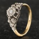 Pre-Owned Stamped 18ct Gold And Platinum Vintage Diamond Solitaire Ring 4148123