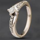 Pre-Owned 18ct Two Colour Gold 0.25ct Brilliant Cut Diamond Shoulder Set Solitaire Ring 4148347