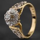Pre-Owned Vintage Yellow Gold Diamond Cluster Ring 4148400
