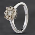 Pre-Owned 9ct White Gold 0.45ct Diamond Round Cluster Ring 4148833
