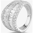 Pre-Owned Platinum 3.32ct Diamond Five Row Wave Ring 4148840
