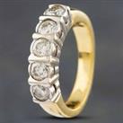 Pre-Owned 14ct Two Colour Gold Brilliant Cut Diamond Five Stone Ring 4148966