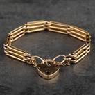 Pre-Owned Vintage 9ct Yellow Gold Gate Bracelet 4153057