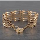 Pre-Owned Vintage 9ct Yellow Gold Six Bar Gate Bracelet 41531005