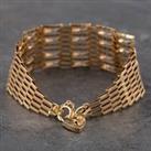 Pre-Owned 9ct Yellow Gold 10 Bar 6 Inch Gate Bracelet 41531015
