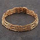 Pre-Owned 9ct Yellow Gold Three Bar 7.5 Inch Gate Bracelet 41531019
