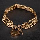 Pre-Owned Vintage Yellow Gold Stamped 7.5 Inch Gate Bracelet 4153304