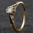 Pre-Owned Vintage Yellow Gold 0.15ct Brilliant Cut Diamond Solitaire Ring 4158016