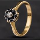 Pre-Owned 18ct Yellow Gold Sapphire & Diamond Cluster Ring 4158406