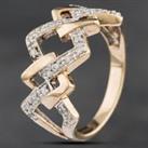 Pre-Owned 9ct Yellow Gold Diamond Patterned Ring 4158498