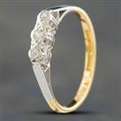 Pre-Owned Vintage Yellow Gold & Platinum Old Cut Diamond Three Stone Ring 4158766