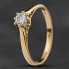 Pre-Owned Vintage 18ct Yellow Gold 0.25ct Brilliant Cut Diamond Solitaire Ring 4158963