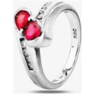 Pre-Owned 14ct White Gold 0.68ct Ruby & Diamond Crossover Ring 4229574