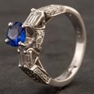 Pre-Owned 14ct White Gold Sapphire & 0.60ct Diamond Fancy Ring 4232019