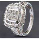 Pre-Owned 9ct White Gold 1.00ct Diamond Cluster Ring 431200429