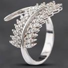 Pre-Owned 14ct White Gold 0.46ct Brilliant Cut Diamond Leaf Design Cluster Ring 4312238