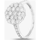 Pre-Owned 18ct White Gold 1.00ct Brilliant Cut Diamond Flower Cluster Ring 4312338