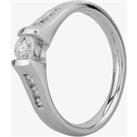 Pre-Owned 14ct White Gold Diamond Solitaire and Diamond Shoulders Ring 4312926