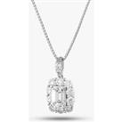 Pre-Owned Platinum 3.03ct Emerald Cut Diamond Pendant & 18ct White Gold 19 Inch Box Chain 431410