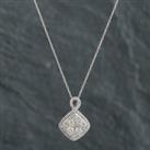Pre-Owned 9ct White Gold 0.75ct Brilliant Cut Diamond Pendant & 18 Inch Prince Of Wales Chain 43