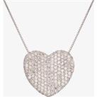 Pre-Owned Platinum 18 Inch 2.20ct Pave Diamond Heart Necklace 4314181