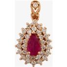 Pre-Owned 14ct Rose Gold 1.50ct Ruby & 1.20ct Diamond Pendant 4314202