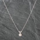 Pre-Owned White Gold 0.50ct Brilliant Cut Diamond Pendant & 18 Inch Trace Chain 4314214