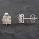 Pre-Owned 9ct White Gold 0.50ct Brilliant Cut Diamond Round Cluster Stud Earrings 43170105