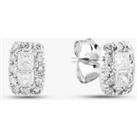 Pre-Owned 9ct White Gold 0.40ct Diamond Oblong Cluster Stud Earrings 43170110