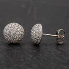 Pre-Owned 18ct White Gold Diamond Pave Stud Earrings 4317101
