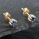 Pre-Owned Yellow Gold 0.66ct Brilliant Cut Sapphire Stud Earrings 43171052