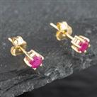 Pre-Owned Yellow Gold 0.66ct Brilliant Cut Ruby Stud Earrings 43171053