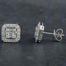 Pre-Owned 14ct White Gold 0.80ct Diamond Square Stud Earrings 4317111