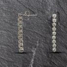 Pre-Owned 9ct White Gold 1.00ct Brilliant Cut Diamond Row Dropper Earrings 4317118