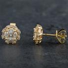 Pre-Owned 18ct Yellow Gold 0.78ct Diamond Round Cluster Stud Earrings 4317125
