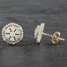 Pre-Owned 14ct White Gold 0.65ct Brilliant Cut Diamond Cluster Stud Earrings 431715527