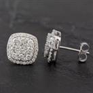 Pre-Owned 14ct White Gold 1.00ct Diamond Cluster Stud Earrings 4317335