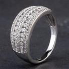 Pre-Owned 9ct White Gold Diamond 5 Row Ring 4328011