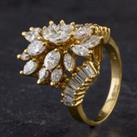 Pre-Owned 18ct Yellow Gold 1.50ct Diamond Abstract Design Fancy Cluster Ring 4328147
