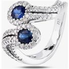 Pre-Owned 18ct White Gold 1.00ct Sapphire & 0.80ct Diamond Twist Ring 4328395