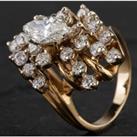 Pre-Owned 14ct Yellow Gold Marquise Diamond Cluster Ring 4328533