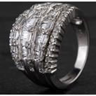 Pre-Owned 18ct White Gold 7 Row Diamond Fancy Ring 4328540