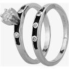 Pre-Owned 14ct White Gold 0.23ct Diamond Bridal Ring Set 4332234