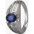 Pre-Owned Platinum 0.90ct Sapphire & 0.30ct Diamond Shoulders Ring 4336031