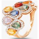 Pre-Owned 18ct Rose Gold Certificated 5.20ct Pear Cut Multi-Coloured Sapphire & 0.97ct Brilliant